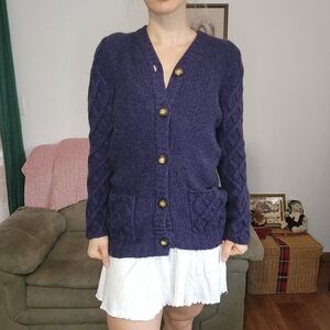 Hawick Cashmere Of Scotland Knit Cardigan Sweater Size Medium